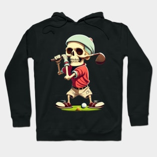 Swing of the Undead Funny Golfing Skeleton Golfer Halloween Pattern Hoodie